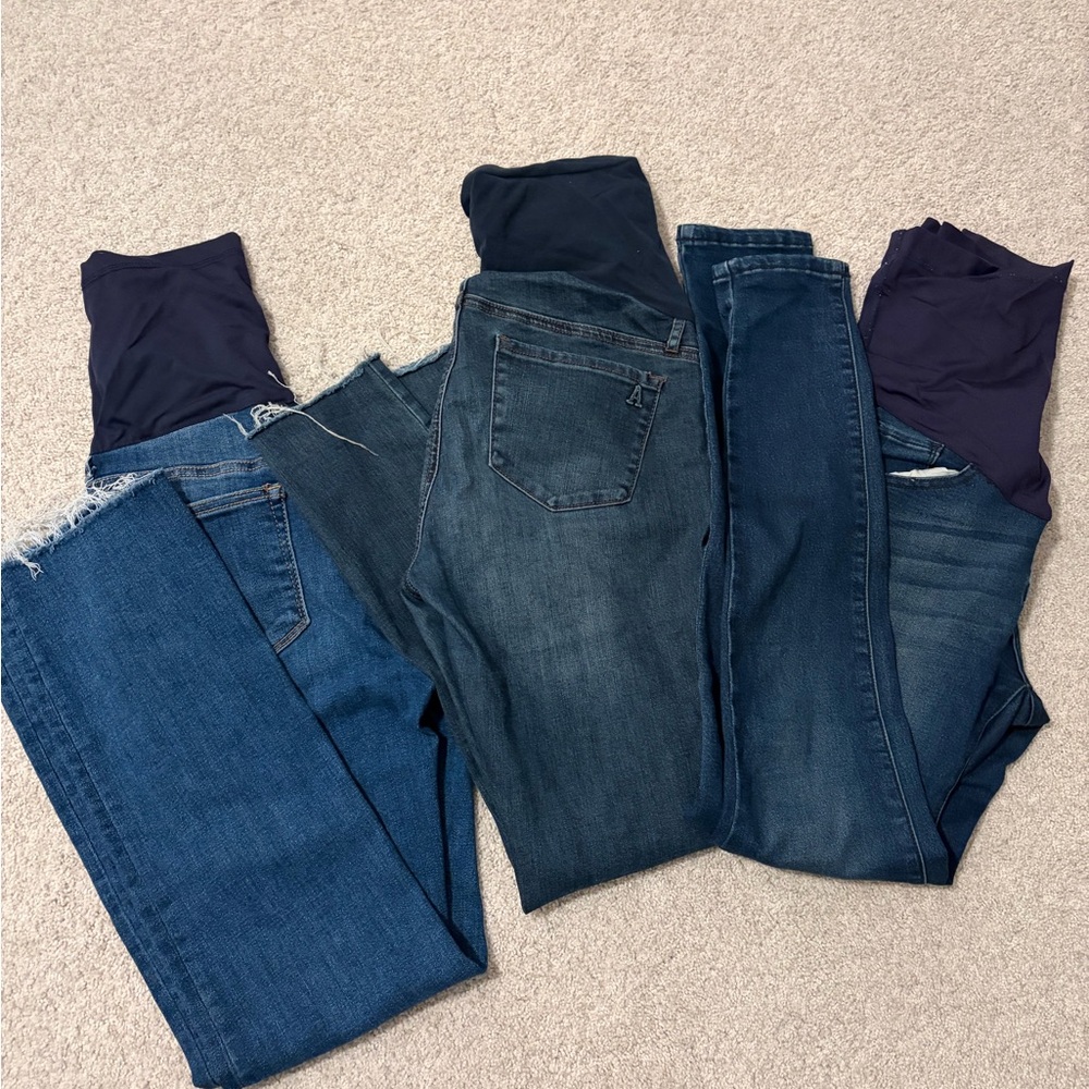 Women’s Dark Blue Maternity Jeans - Classic Stretch Denim
